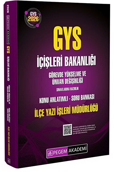 Pegem Akademi Yayıncılık Pegem 2026 Baskı GYS İçişleri Bakanlığı İlçe Yazı İş...