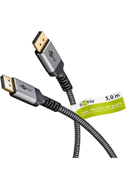 goobay Καλώδιο DisplayPort αρσενικό - DisplayPort αρσενικό 3μ Γκρι (75686)