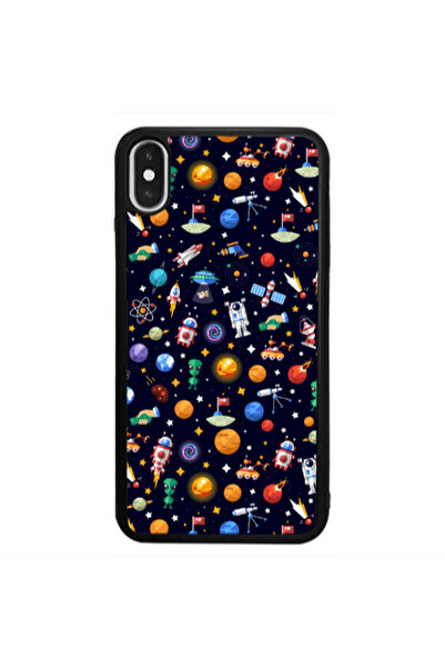 Other Apple iPhone X Small planets Black Glossy Θήκη