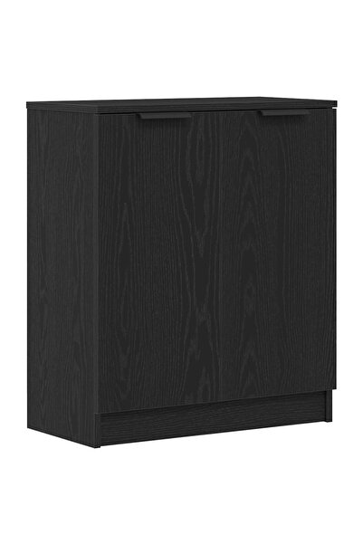 vidaxl Bufet Stejar Negru 60 x 30 x 70 cm Lemn compozit