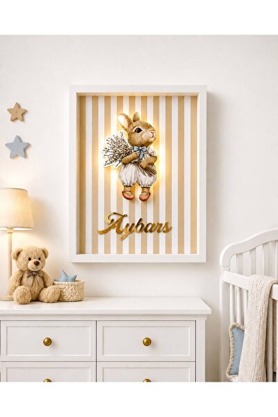 Bonika Çerçeveli Bebek Figürlü Ledli Bebek Kapı Süsü - Hastane Bebek Kapı Süsü