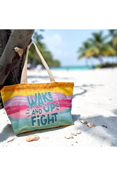 Solo "Good Vibes Only" Beach Bag with a Trendy Tropical Design