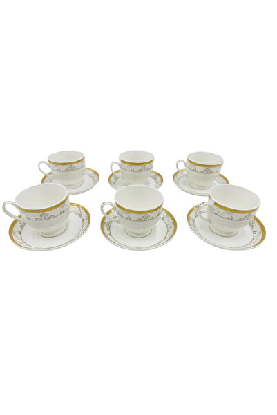 Pearl Noire كوب وصحن سعة 180 مل، 12 قطعة، QRD3985