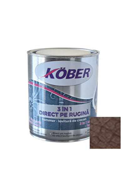 Kober Email 3în1, direct pe rugină, efect de ciocan, 0,75L, maro, / E81785-C0...