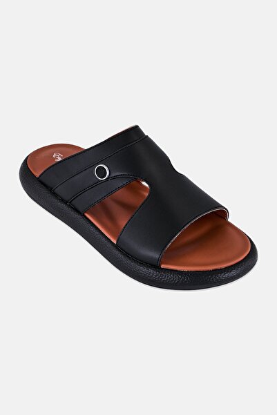 English Laundry Men Slip On Arabic Sandals, Black