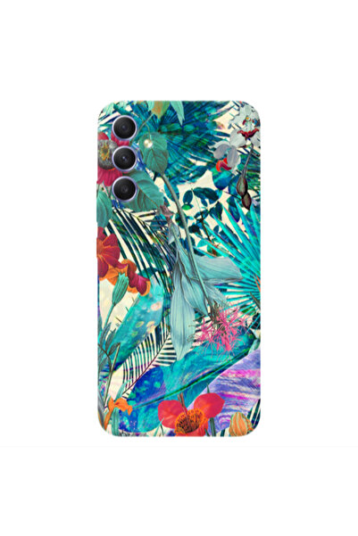 Other Samsung A15 5G Blue laves tropical Transparent Silicone TPU Θήκη