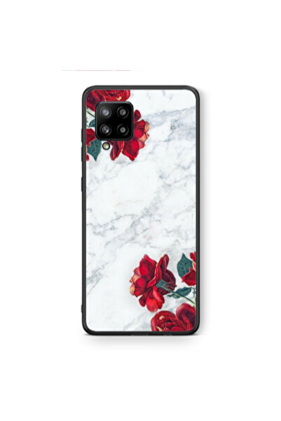 Other Samsung A42 5G red roses marble Black Glossy Θήκη