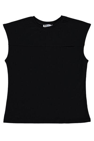 Civil Boys Tricou Basic Zero Sleeve pentru copii de 6-9 ani - Negru