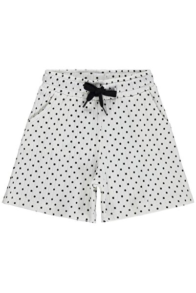 Civil Girls Pantaloni scurți cu buline pentru copii de 2-5 ani - Ecru