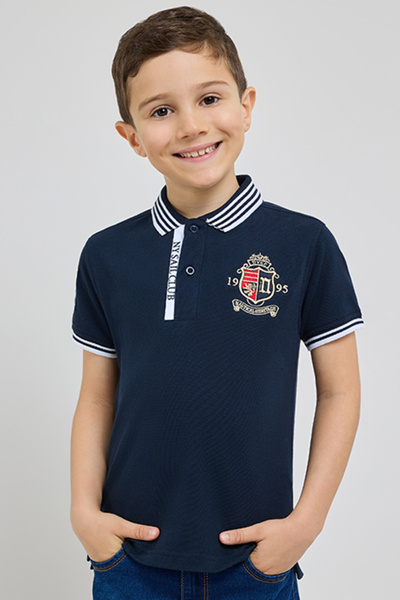 R&B Embroidered Polo T-Shirt with Short Sleeves