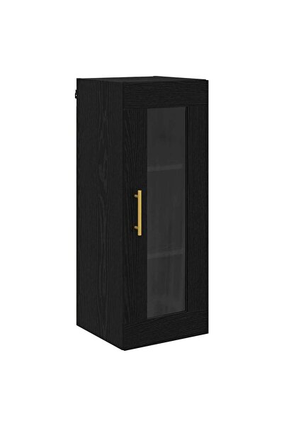 vidaxl Dulap montat pe perete Stejar Negru 34,5 x 34 x 90 cm