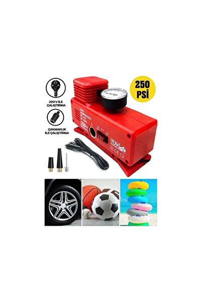 MOONSHOP Profesyonel DF1096 12 Volt Kompresör 250 Psi Lastik Hava Şişirme Oto...