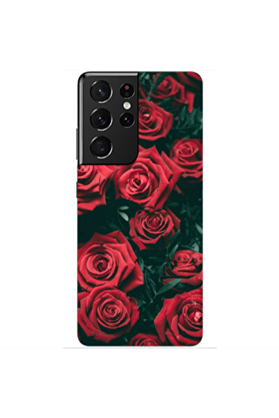 Other Samsung S21 Ultra Red Roses Transparent Silicone TPU Θήκη