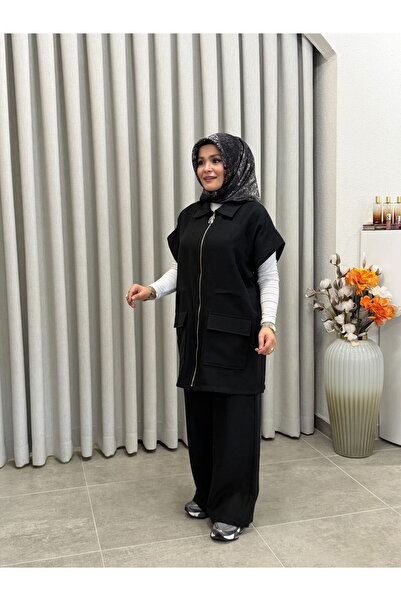 Armine Trend Cotton Tencel Vest Suit Black