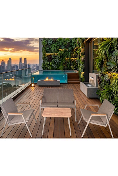 Dekoroom's Viento, Bahçe Mobilyası, 2 + 1 + 1, Sehpalı