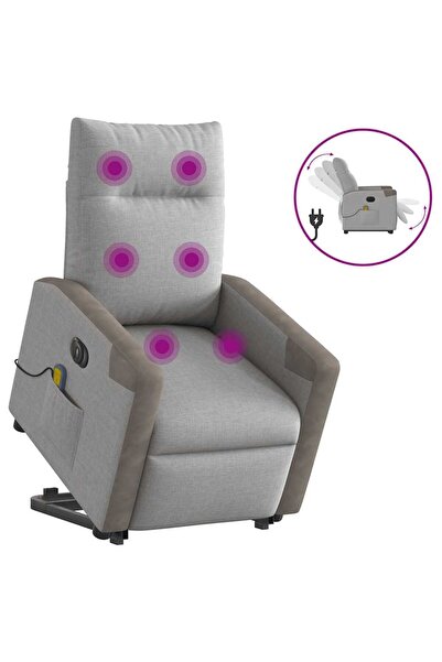 vidaxl Scaun electric pentru masaj picioare în picioare stofa gri nor
