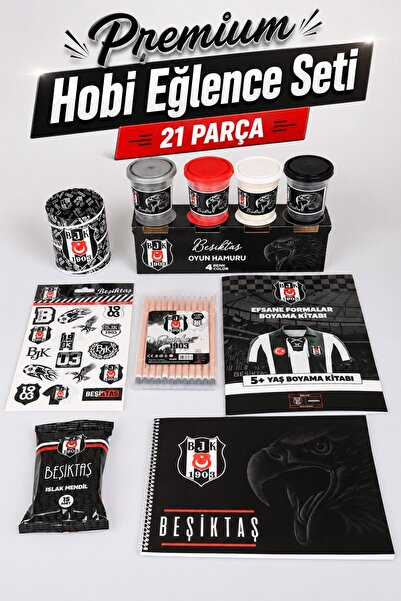 Beşiktaş x Dekomus Lisanslı 21 Parça Premium Hobi Eğlence Seti Boyama Kitabı,...