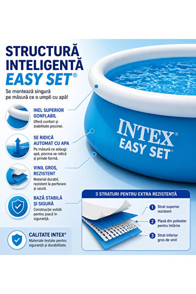 Intex Piscină gonflabilă pentru copii și adulți, Set familial ușor de montat,...