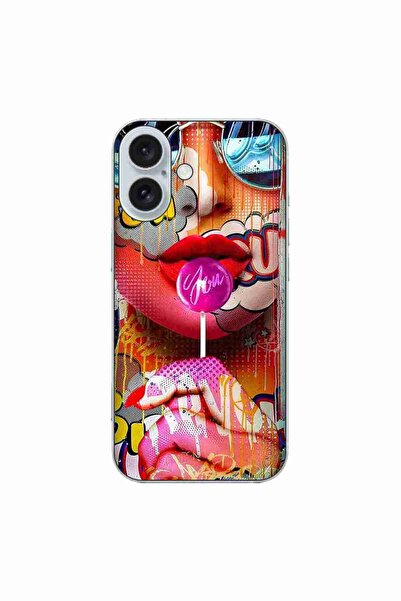 OEM Husa compatibila cu Apple iPhone 16 Silicon Gel Tpu Model Pop Art Lolipop