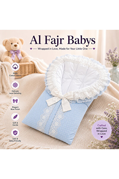 Al Fajr Babys كيس نوم فاخر مصنوع يدويًا للمواليد الجدد - غطاء للأطفال مصنوع م...