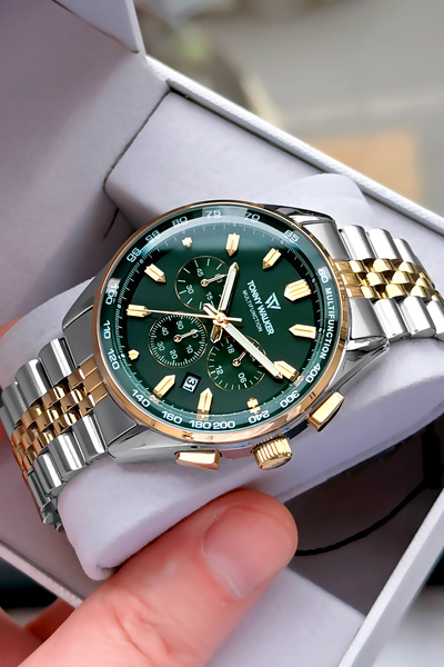 Tonny Walker Men's Watch - Silver Gold - Steel Band - Water Resistant - All F...