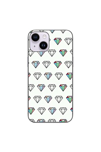 OEM Калъф, съвместим с Apple iPhone 14, силиконов гел TPU модел, с диамантен ...