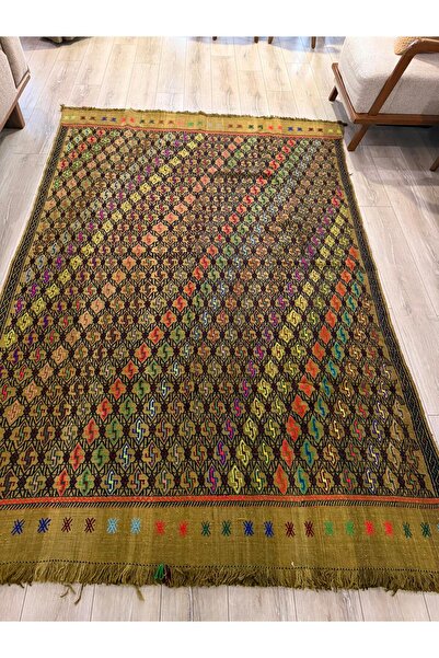 El Dokuması Vintage Anadolu Cicim Kilimi & Rengarenk Oda Kilimi 170x260 cm