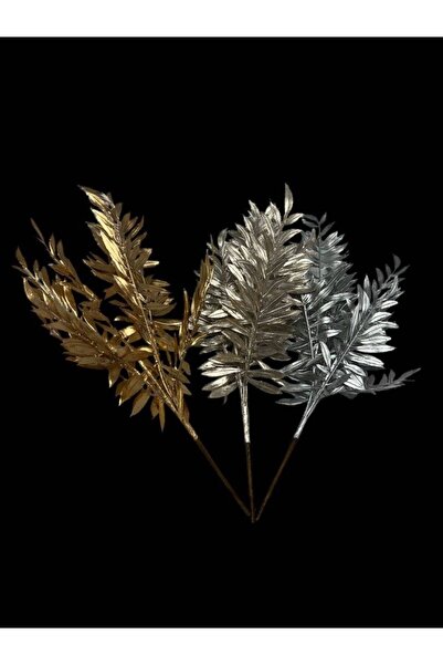 OEM Artificial Branch Bouquet Golden Leaves Silver Ruscus