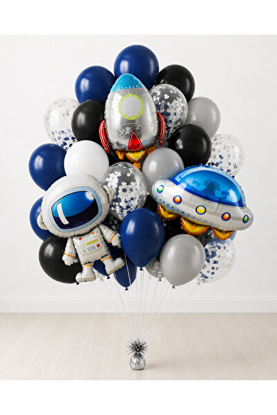 Balonsan Space Astronaut Ufo Rocket Themed Balloon Bundle 20 Pieces