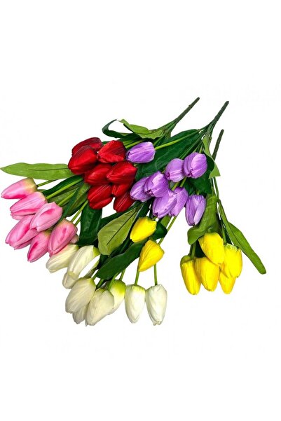 OEM Flori Artificiale Buchet Lalele Boboc 9 flori Alb