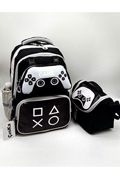 Çınka Bags Gamer Joystick Pattern Thermal Children's Backpack School Bag Set ...