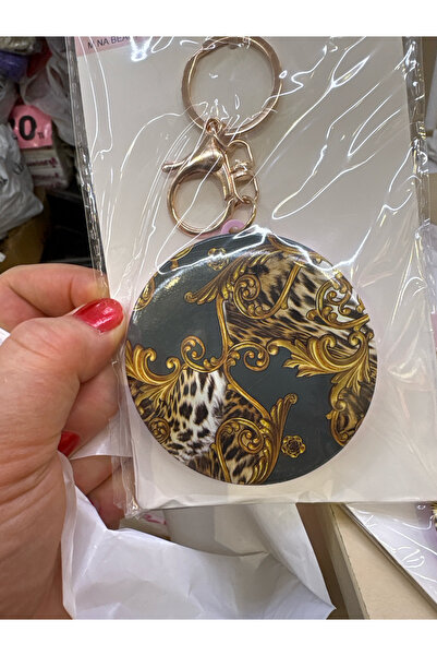 ELUNE İSTANBUL & Milano Leopard Patterned Pocket Mirror with Keychain – Doubl...