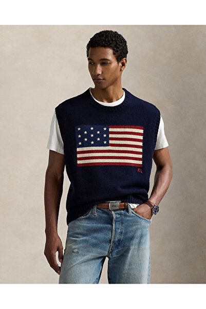 Ralph Lauren Black Label Bayrak Desenli Kolsuz Kazak