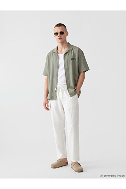 LC Waikiki Rmz Gi̇yi̇m Farkiyla Comfortable Fit Linen Look Men's Trousers
