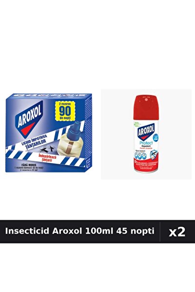 Aroxol Set 2 Insecticid - Aparat Electric 45 nopti, Spray 100ml - Protectie Casa