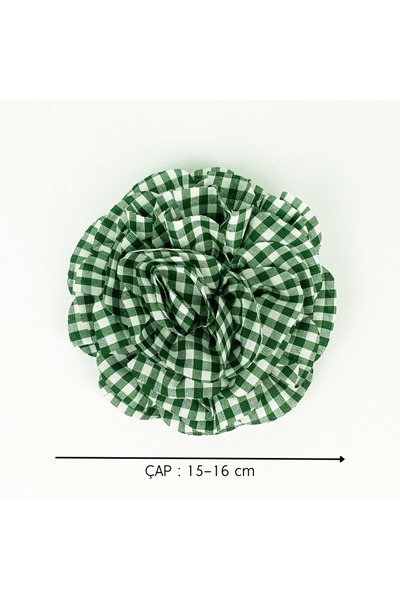 woodycord Pine Green White Gingham Large Rose Clip Buckle
