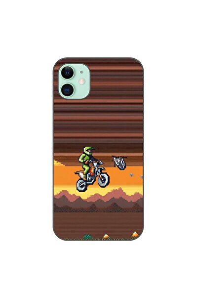 OEM Husa compatibila cu Apple iPhone 11 Silicon Gel Tpu Model Pixel Art Motor...