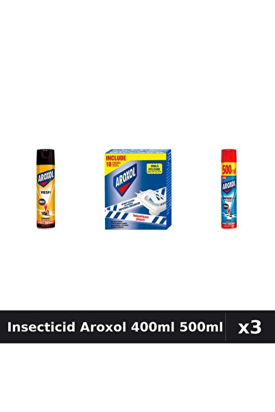 Aroxol Set 3 Spray Insecticid 400ml 500ml - Anti Insecte, Gandaci, Tantari, M...