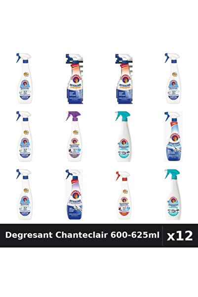 Chanteclair Set 12 Degresant Universal 600-625ml - 7 Arome Asortate, Bicarbon...