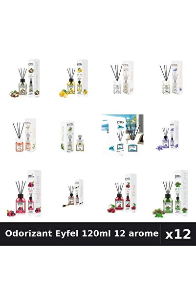 Eyfel Set 12 Odorizant Camera cu Betisoare 120ml - 12 Arome Asortate, Parfum ...