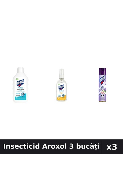 Aroxol Set 3 Insecticid - Loțiune Repelent 200ml + 85ml, Spray 250ml