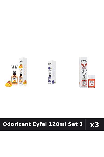 Eyfel Set 3 Odorizant Camera Betisoare 120ml - Mango, Zambile, Red Dragon