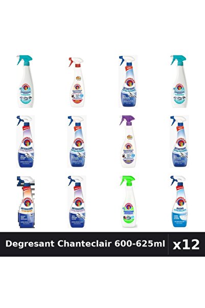 Chanteclair Set 12 Degresant Universal 600-625ml - 8 Arome, Detartrant, Antic...