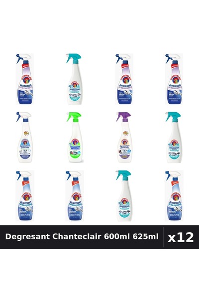 Chanteclair Set 12 Degresant Universal 600-625ml - 6 Arome, Anticalcar, Detar...