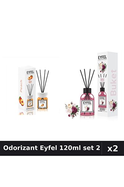 Eyfel Set 2 Odorizant Cameră Betisoare 120ml - Piersică, Bouquet