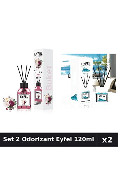 Eyfel Top Bottom Set of 2 Room Air Freshener Sticks, Bouquet, Ocean, 120 ml