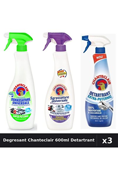 Chanteclair Set 3 Degresant Universal 600ml + Detartrant 625ml - Lămâie, Lavandă