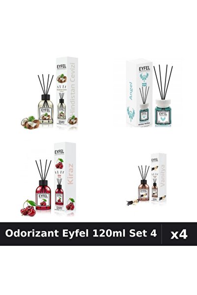 Eyfel Set 4 Odorizant Camera Betisoare 120ml - Angel, Cireşe, Nucă Cocos, Van...