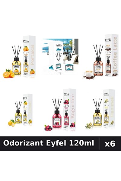 Eyfel Set 6 Odorizante Camera Betisoare - 6 Arome Asortate, 120ml Parfum