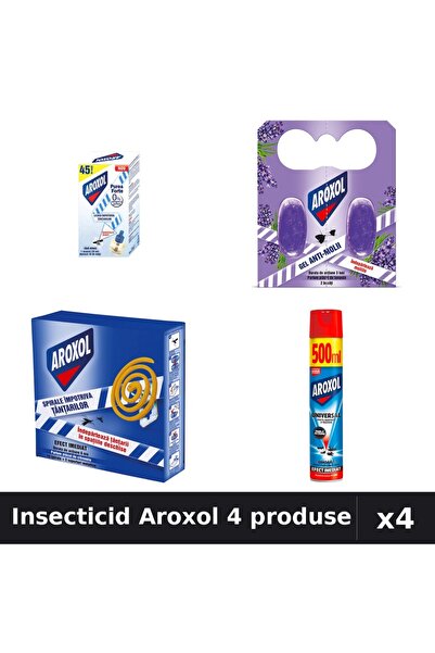 Aroxol Set 4 Insecticid - Aparat Electric, Pastile 2+10buc, Spray 500ml - Pro...